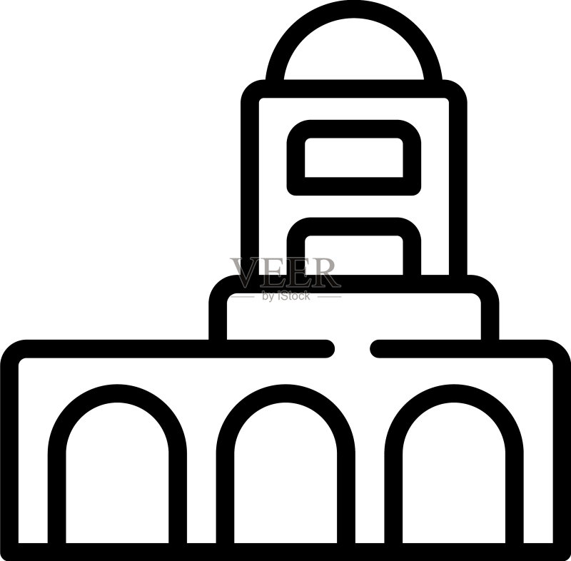 城市清真寺图标非洲天际线轮廓图标素材