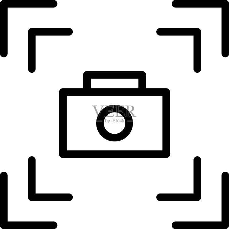 聚焦相机图标轮廓屏幕图像图标素材