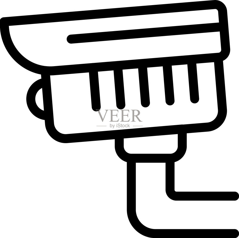 酒店设施视频安全图标轮廓图标素材