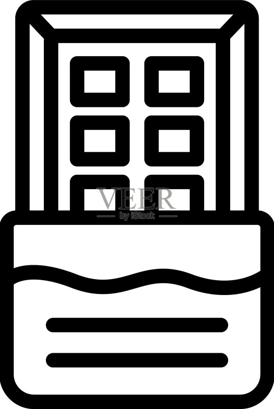 巧克力棒轮廓食品可可图标图标素材
