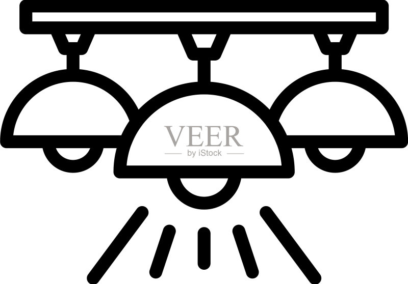 房间照明图标轮廓DIY维修图标素材