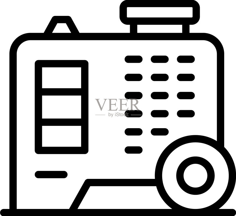 家用发电机轮廓图标图标素材