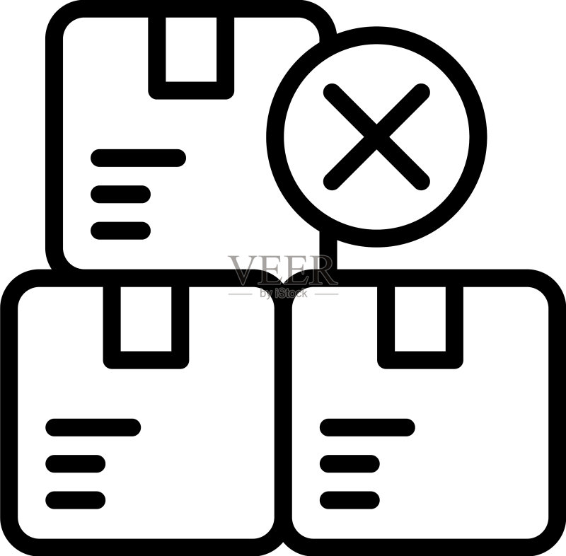 瑕疵产品包装盒轮廓图标图标素材