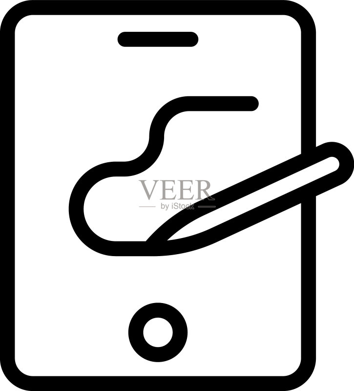 平板电脑图标轮廓数字笔图标素材