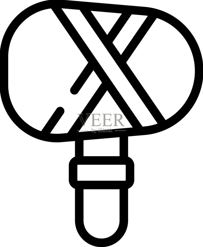 旧石器锤子图标轮廓图标素材