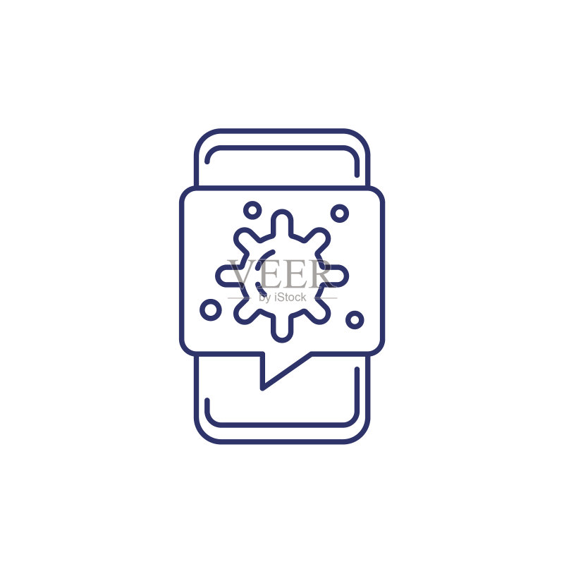 接触者追踪App线性图标图标素材