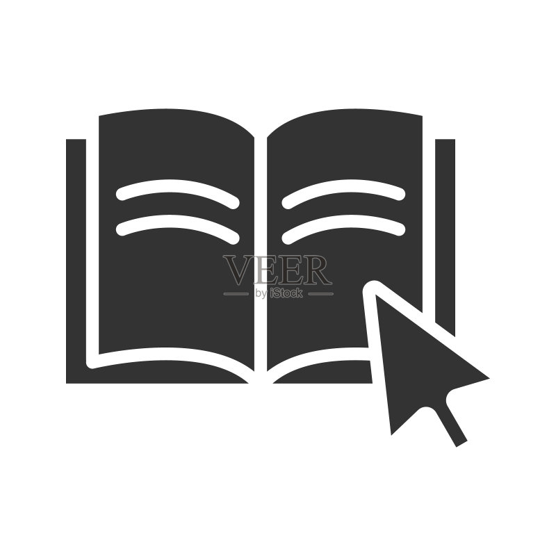 电子书矢量字形图标,适用于网页、移动应用和UI设计图标素材
