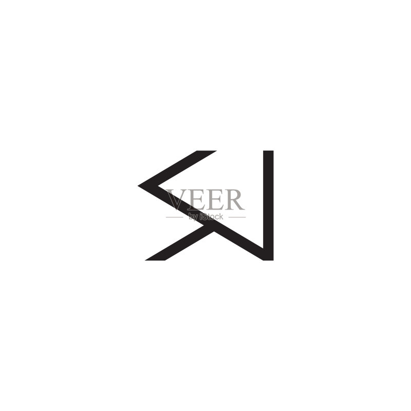 SV字母简约几何线性Logo图标素材