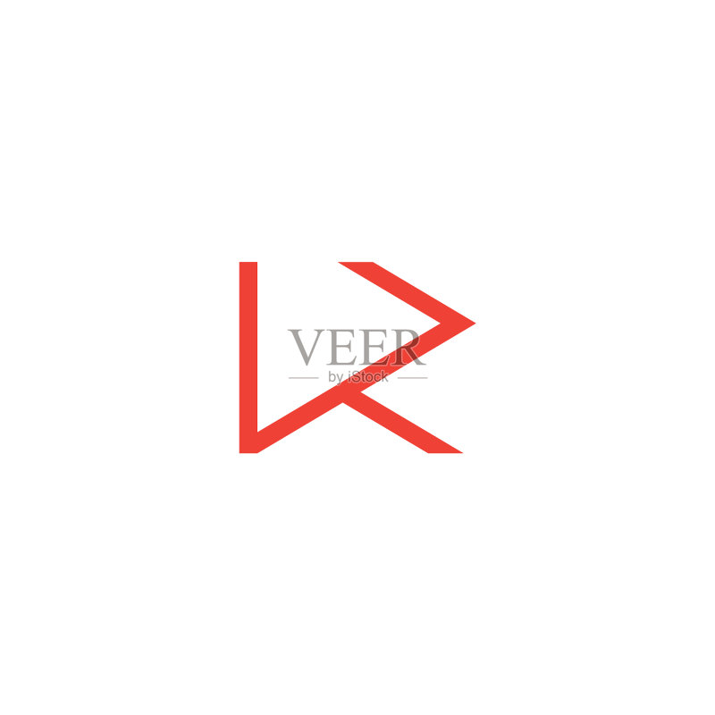 抽象字母VR简约几何线条Logo图标素材