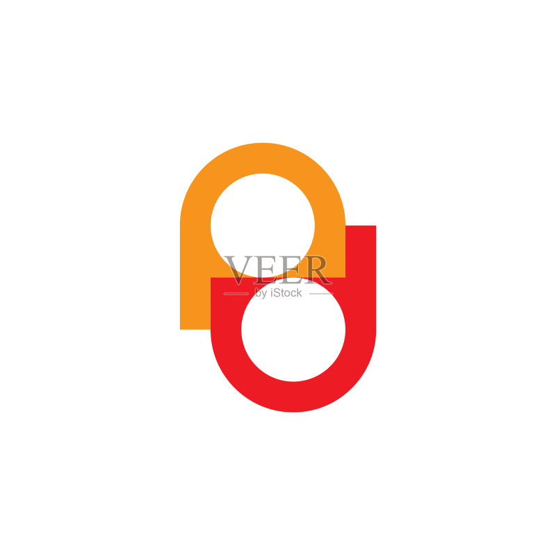 PD字母简约多彩趣味快乐Logo概念图标素材