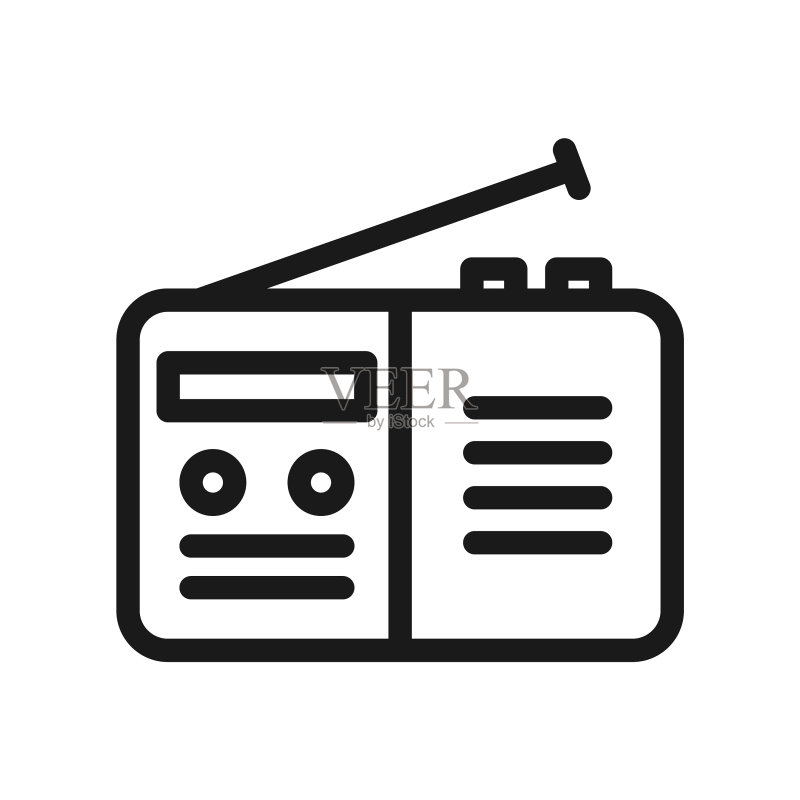 广播或播客电台图标线条符号图标素材