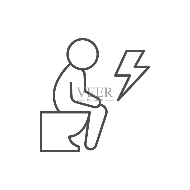 排便困难线稿图标图标素材