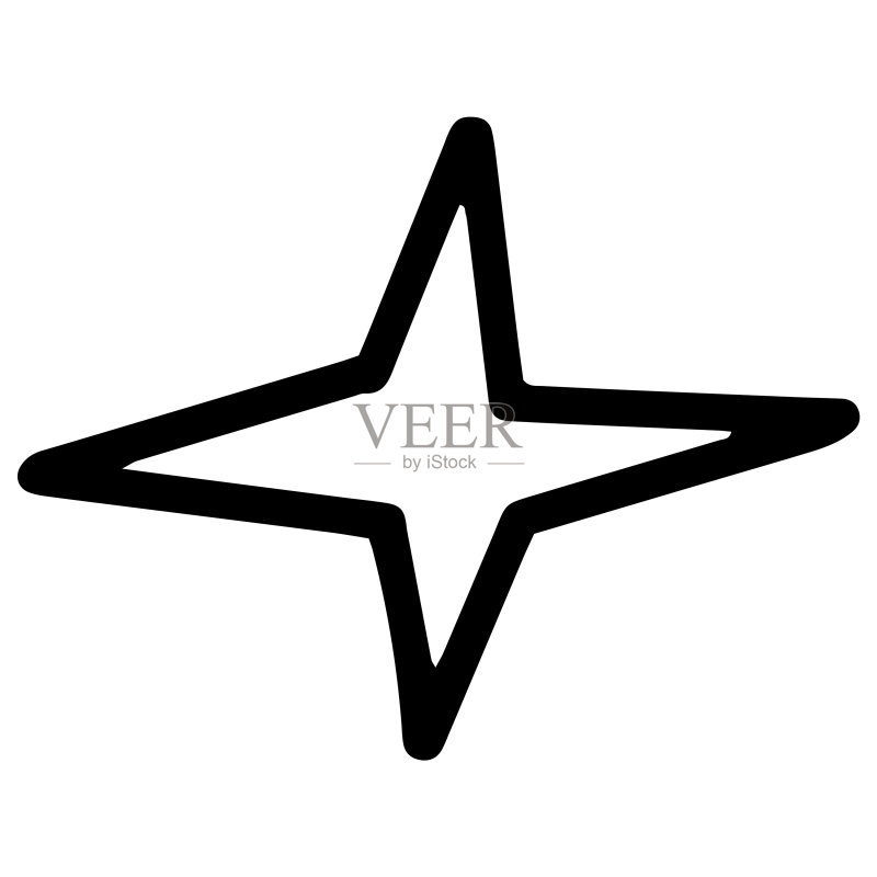 卡通涂鸦星星图标轮廓图标素材