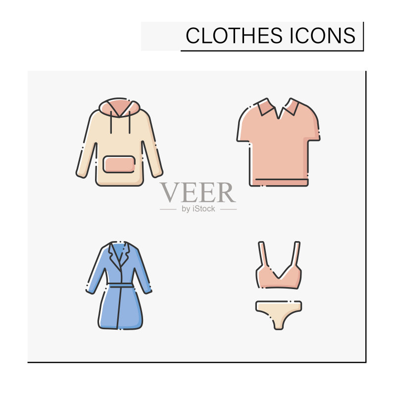 服装彩色图标集图标素材