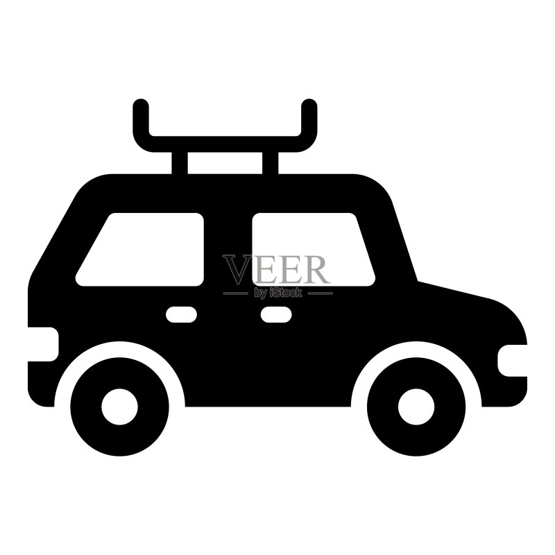 用于Web和移动设备的露营车图标字形样式图标素材