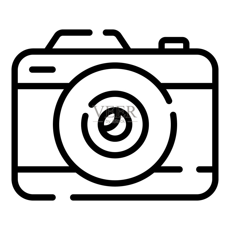 用于网页和移动设备的相机图标细线风格图标素材