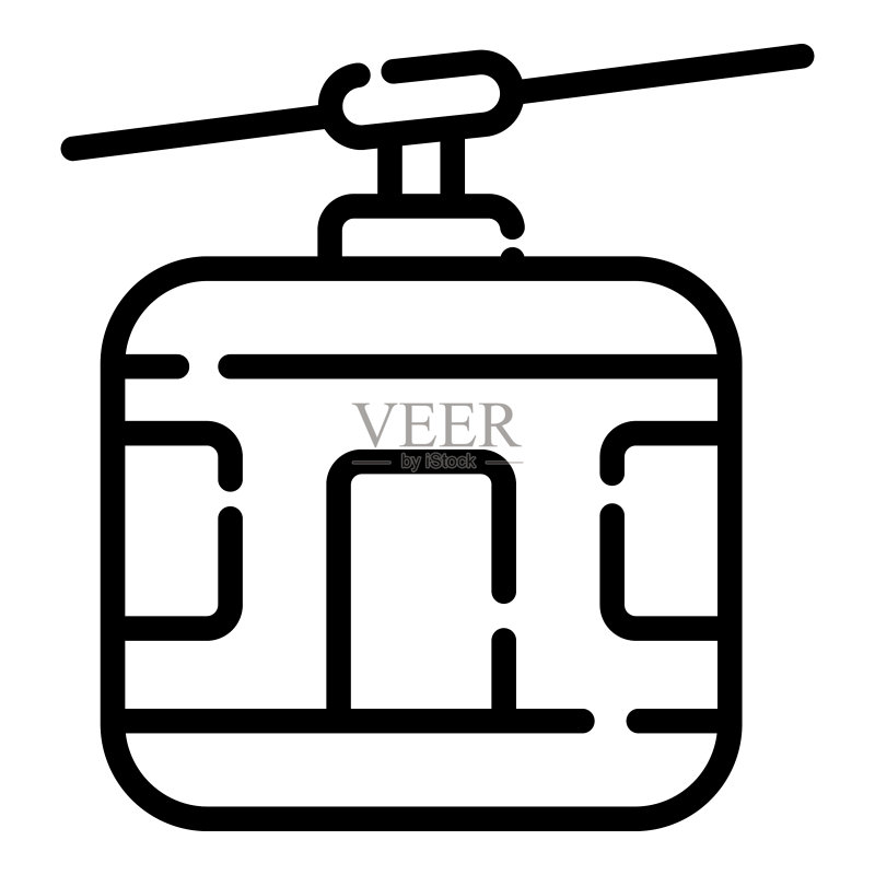 用于网页和移动设备的缆车图标细线样式图标素材