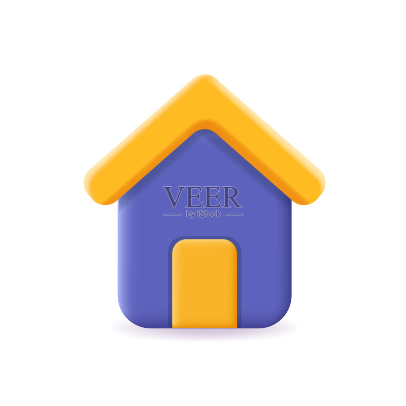 房屋图标,简约3D房地产房屋图标素材