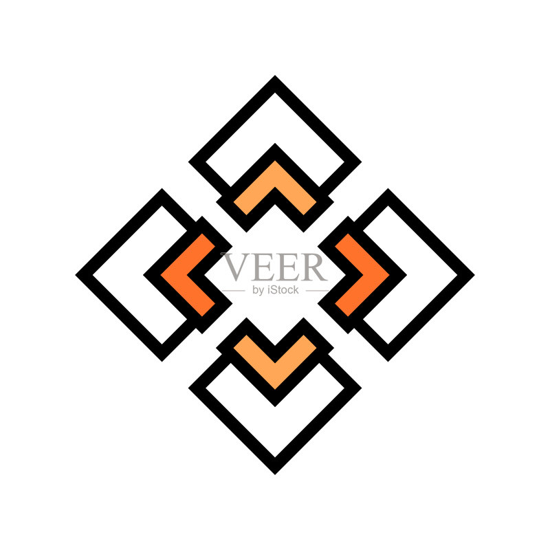 应用程序UI箭头彩色图标矢量插画图标素材