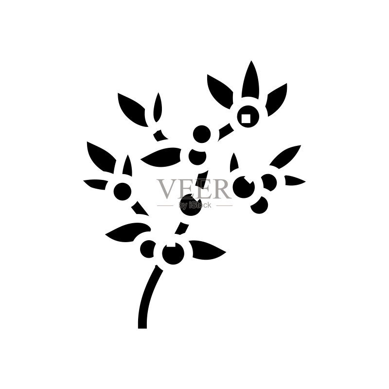 越橘植物标志图标矢量图图标素材