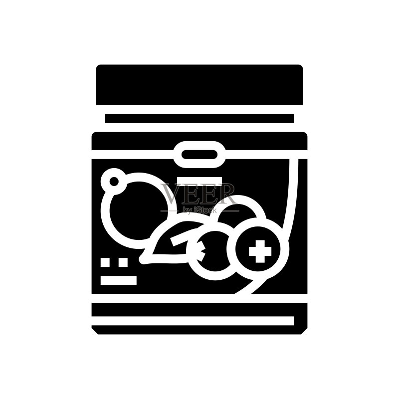 蓝莓粉末字形图标矢量图图标素材