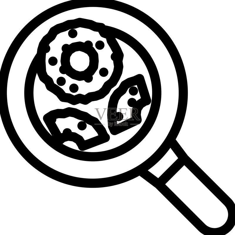 香煎菠萝线性图标图标素材