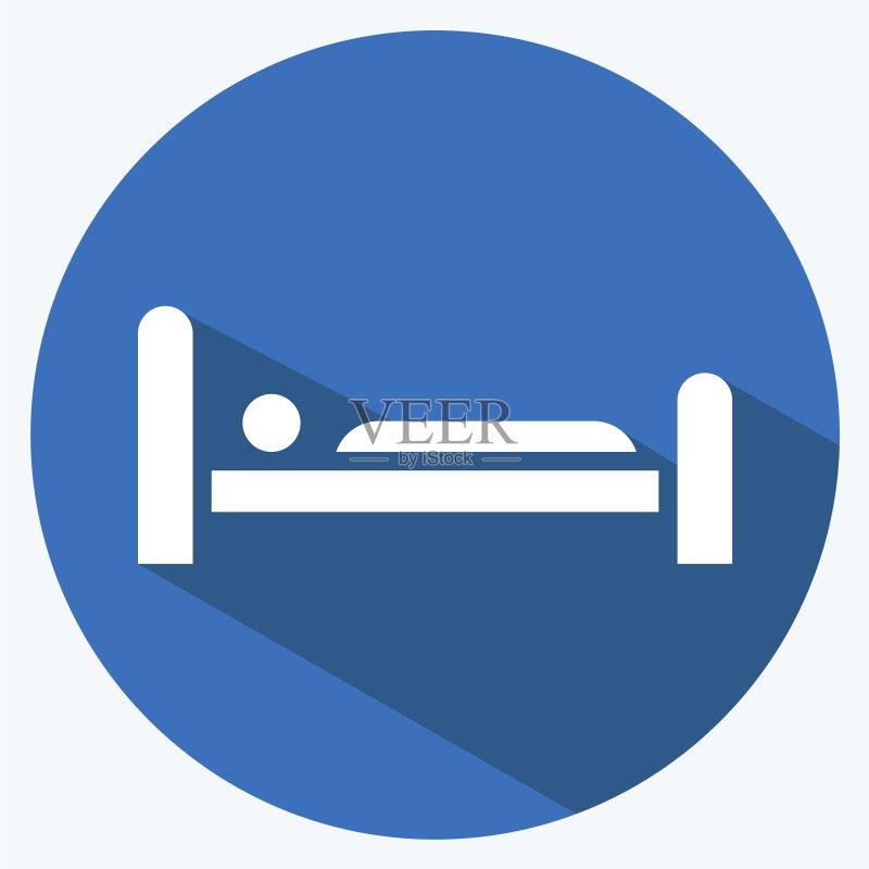 适合流感症状的长阴影睡眠图标图标素材