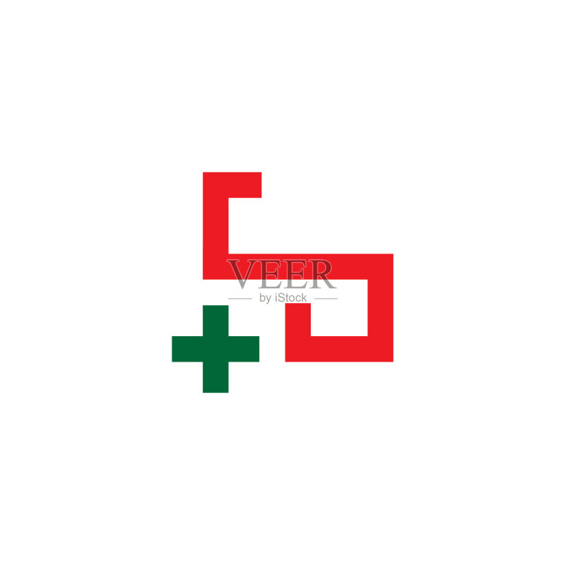 字母SB加号医疗彩色logo图标素材