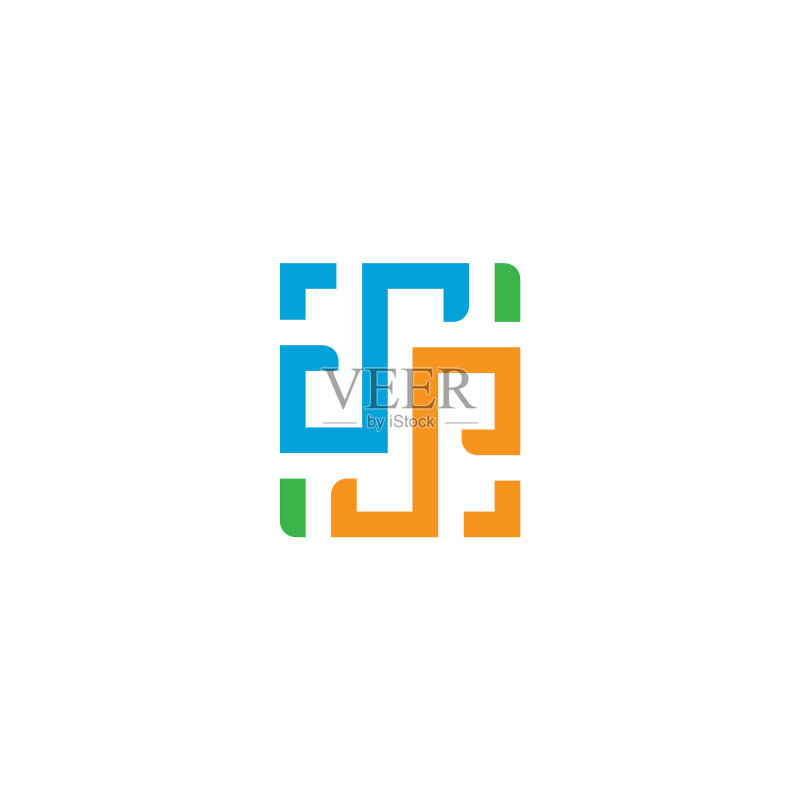 DP字母彩色方块马赛克logo图标素材