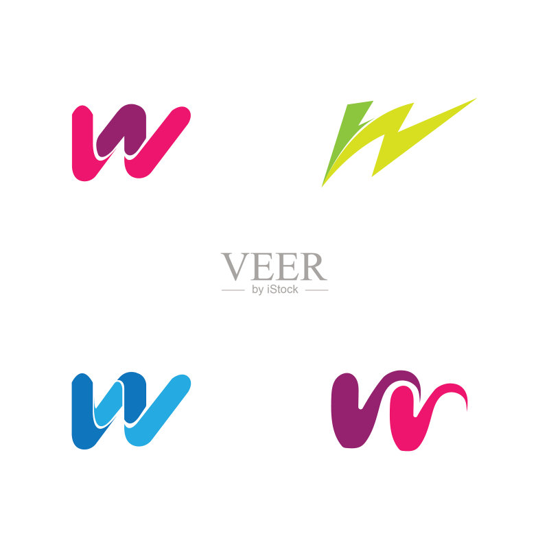 字母W商业企业抽象统一logo图标素材