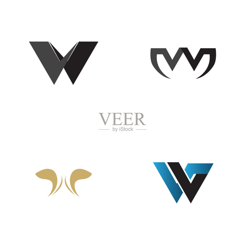 字母W商业企业抽象统一logo图标素材