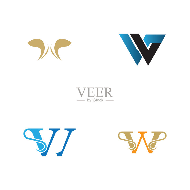 字母W商业企业抽象统一logo图标素材