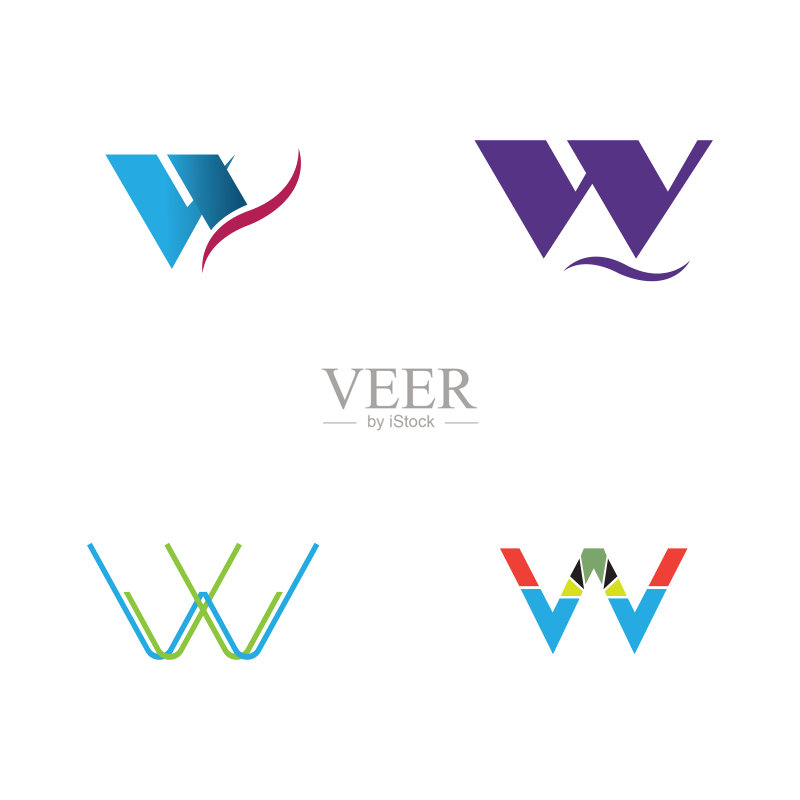 字母W商业企业抽象统一logo图标素材