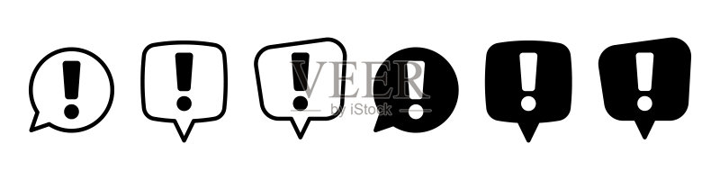 语音气泡中的感叹号,感叹号图标,危险警告,警告矢量符号图标素材