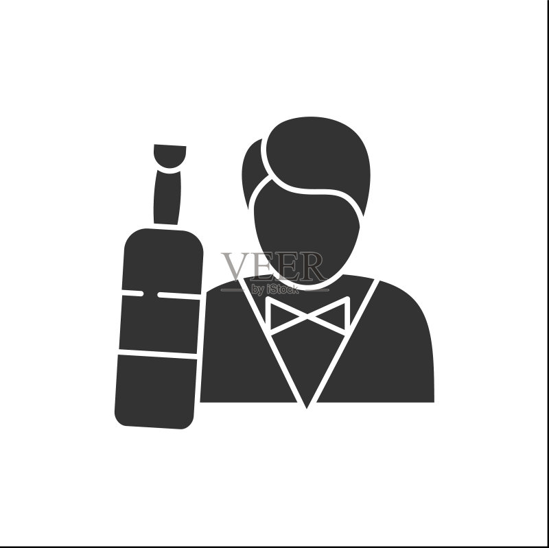 调酒师字形图标图标素材