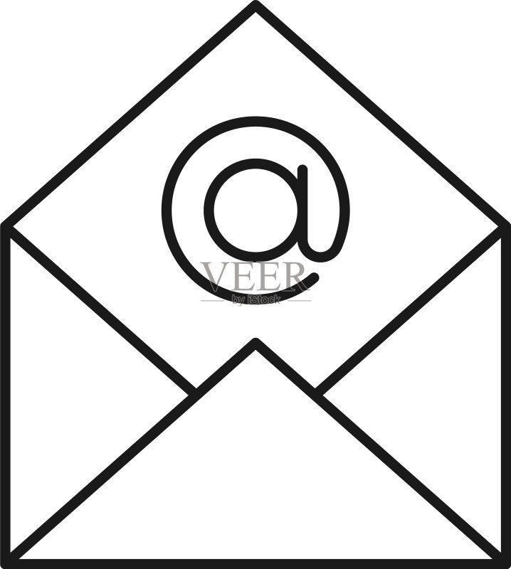 电子邮件线条艺术联系我们图标设计模板图标素材