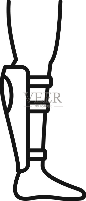 理疗师腿部轮廓图标图标素材