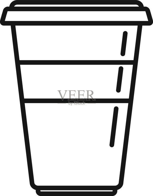 摩卡拿铁图标玻璃咖啡馆轮廓图标素材