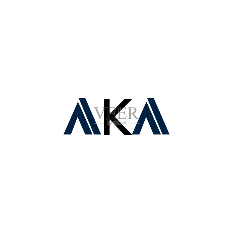 白色背景上的AKA字母标志设计图标素材