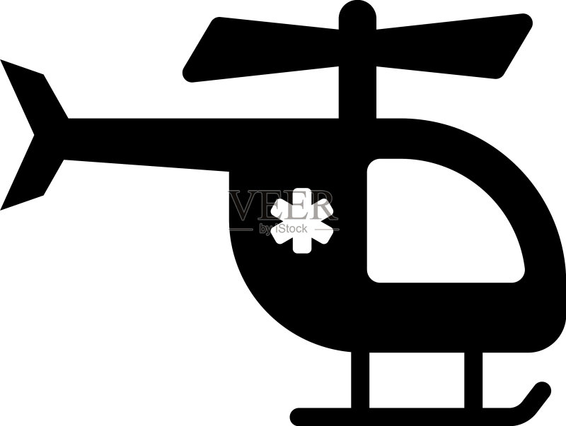 空中救护车救援图标:医疗保健图标素材