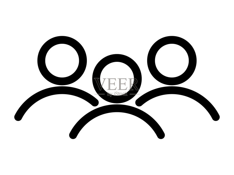三人细线图标组合图标素材