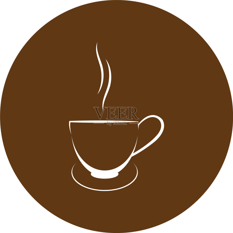 杯子里的咖啡Logo设计图标素材