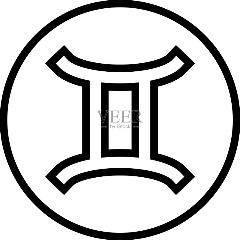 双子座生肖线条图标图标素材
