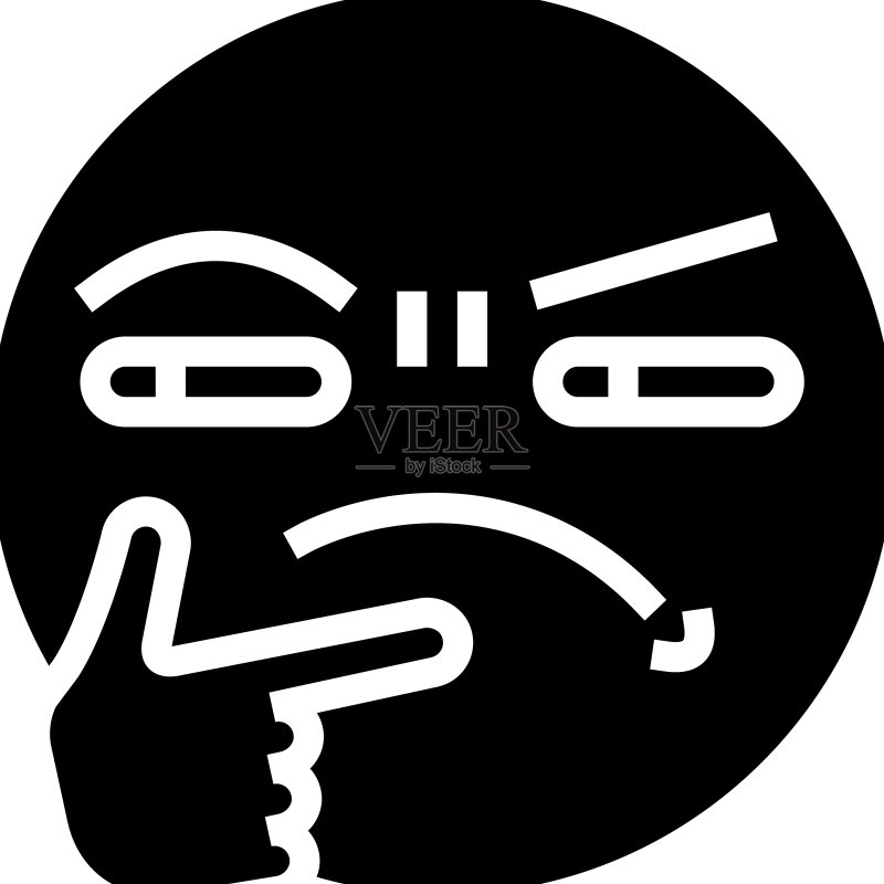 困惑的表情符号字形图标图标素材