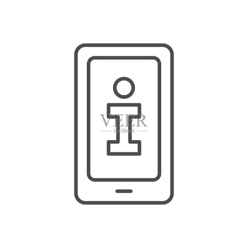 电话信息线性轮廓图标图标素材