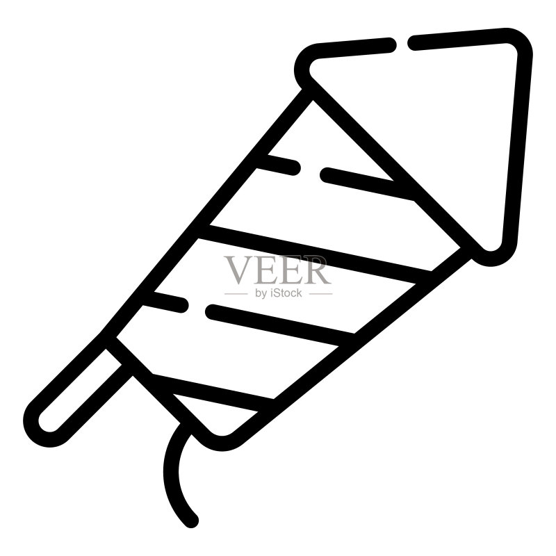 烟花火箭线条图标设计(美国)图标素材