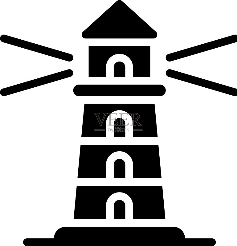 灯塔位置地图导航图标图标素材