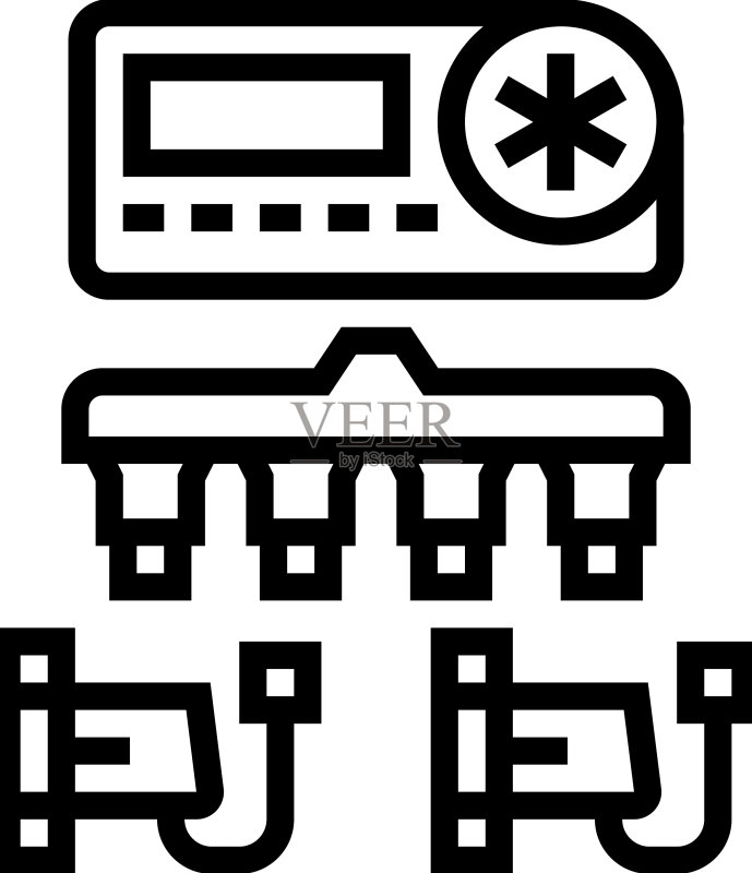自动浇水系统线条图标图标素材