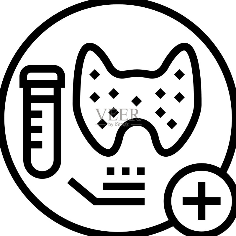 甲状腺功能检查健康检查线条图标图标素材