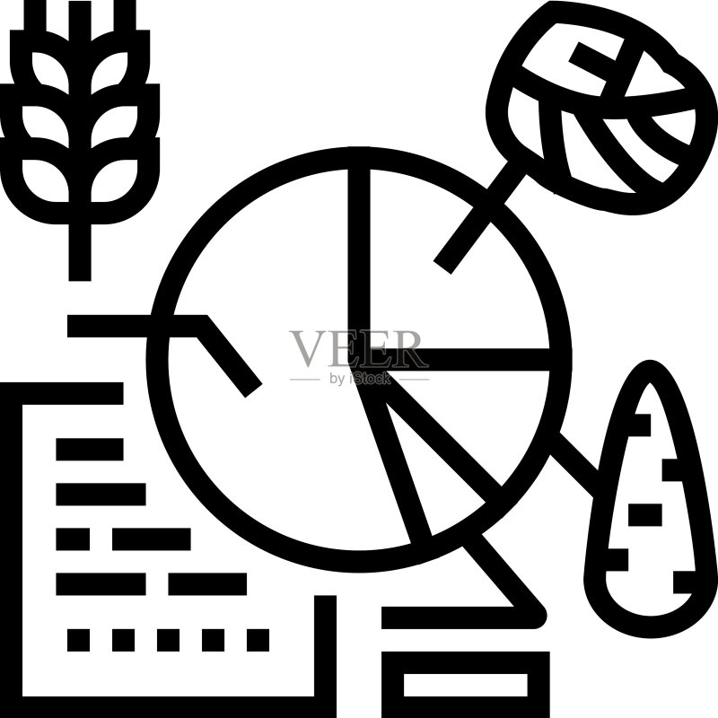 农作物分析智能农场线性图标图标素材